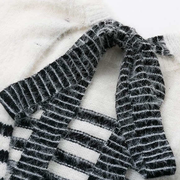 1 LEFT 👁❤️WOMENS SOFT STRIPED SWEATER TIE BACK - Picture 3 of 3